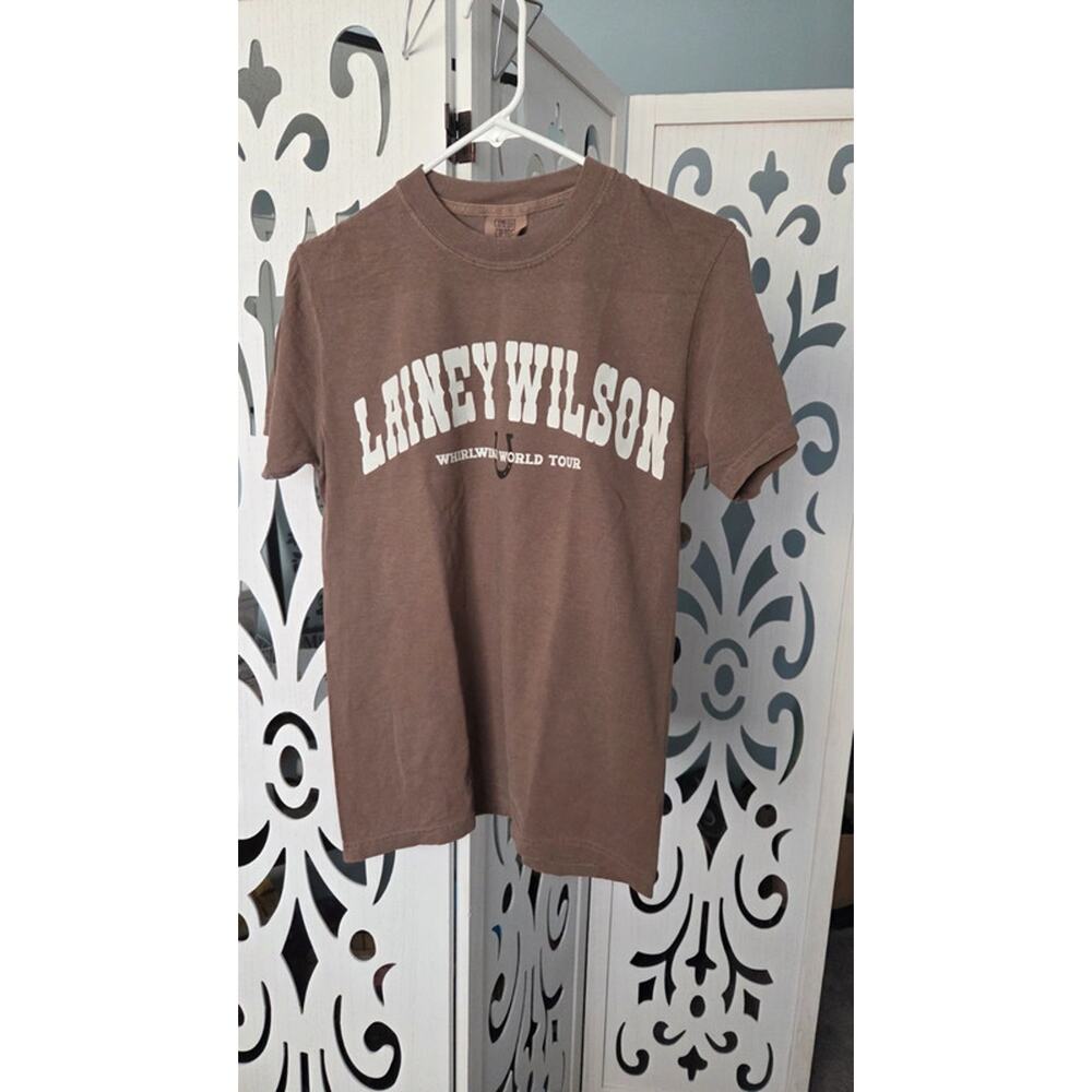 Lainey Wilson Whirlwind World Tour Tee Comfort Colors Brown Graphic Shirt S